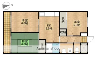 テスコム西伊場コーポ北棟【2階】の間取り