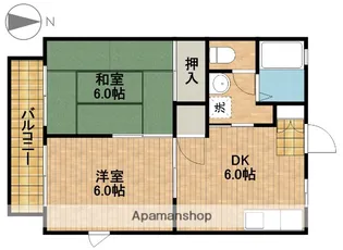 ハイツ魚妻Ⅲ【302号室】の間取り