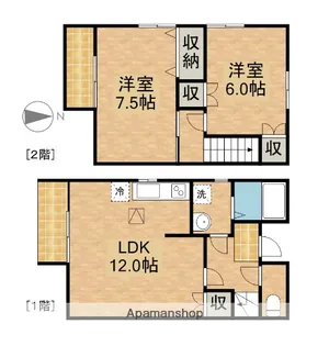 静岡県浜松市中央区大平台4丁目【テラスハウス】の間取り