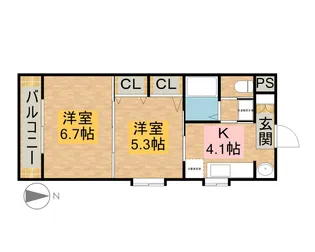 ブランロジュマン【2階】の間取り
