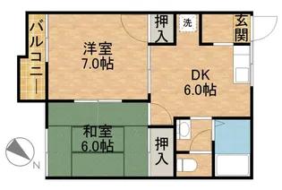 レイクタウンB【107号室】の間取り
