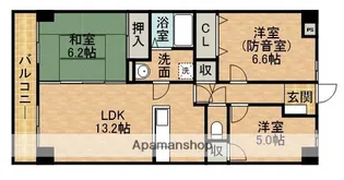 コスモス【6階】の間取り