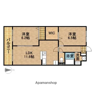 リーフ萩丘【405号室】の間取り