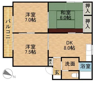 ディアージュD【1階】の間取り
