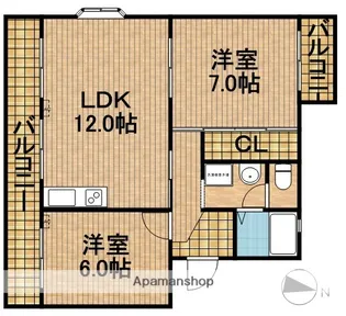 グランドゥール【103号室】の間取り