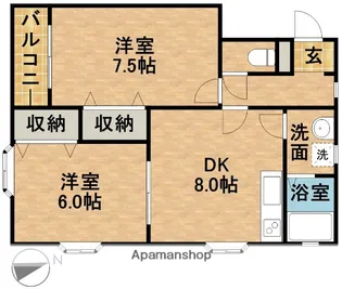 ビバリーハウス上島A【101号室】の間取り