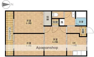 バームハイツ【303号室】の間取り