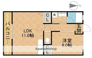 サンビュー新居A【201号室】の間取り