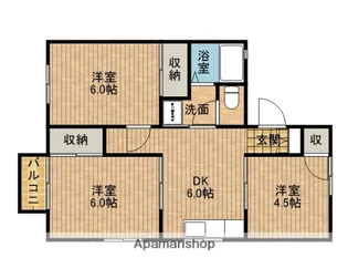 コーポ原川B【202号室】の間取り