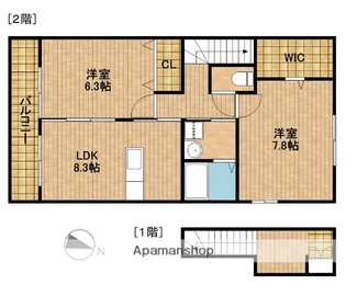 シルキーウイング【201号室】の間取り