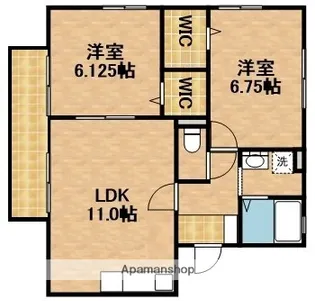 メゾンはなみずきB【2階】の間取り