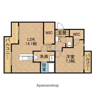 アドバンス八木【1階】の間取り