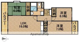 蜆塚ハイムA【3階】の間取り