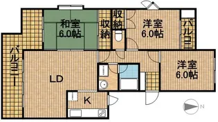 シェ・ジャルダン【105号室】の間取り