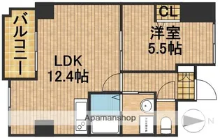 ザ・レジデンス元魚【4階】の間取り