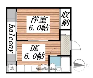 西部第3ハイツ【2階】の間取り