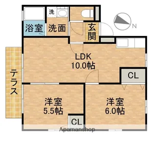 スカイハイム【101号室】の間取り