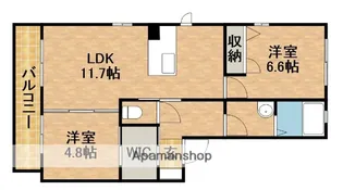 サウスバレーB【2階】の間取り