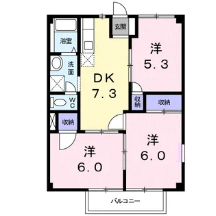 ニューシティマーガレット【2階】の間取り