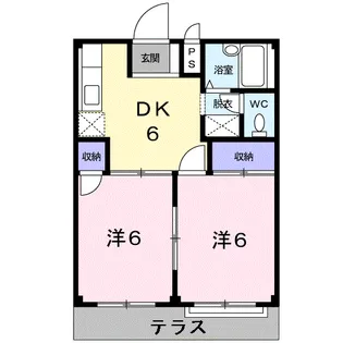 サンハイツA【1階】の間取り