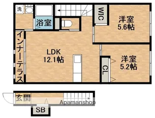 RUBY Ⅵ【2階】の間取り