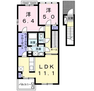 プリムローズⅢ【2階】の間取り