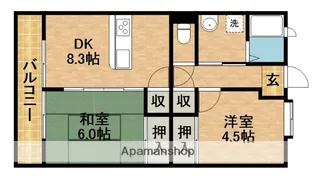 ヒルズ小名川WINGΒ【3階】の間取り