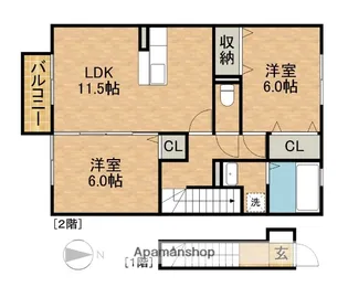 セジュール【2階】の間取り