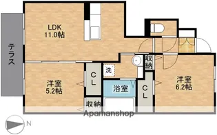 ルーチェソラーレ【1階】の間取り