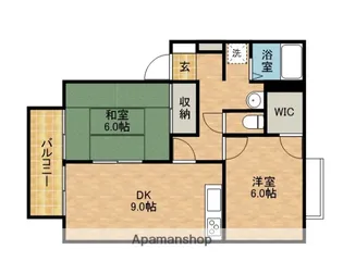 サニーわかばB【1階】の間取り