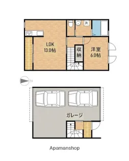 ガレージハウス浜松S棟【S2号室】の間取り