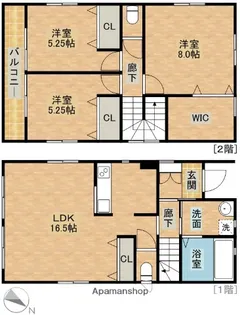 静岡県浜松市中央区葵西2丁目【一戸建】の間取り