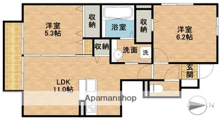 ケンズスクエアA【1階】の間取り