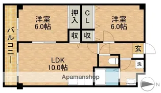 マンション紫雲B【1階】の間取り
