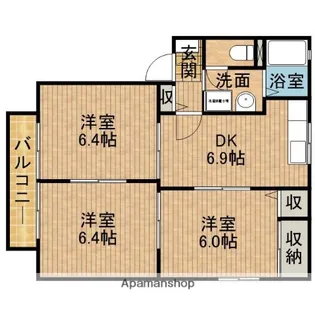 ドミールD【1階】の間取り