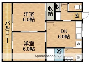 2DKの間取り画像