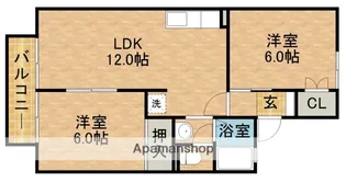 タウンハウス愛野公園E【2階】の間取り