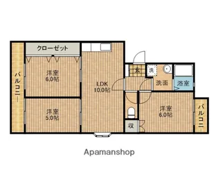 ガーデンパレスカネブンA【202号室】の間取り
