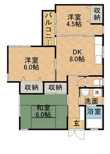 リバティヒル幸G【1階】の間取り