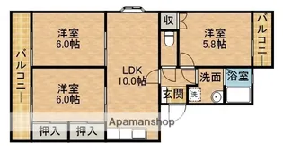 ファインビュー梅川E【101号室】の間取り