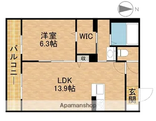 クラウン高林【3階】の間取り