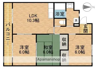 ファミーユ【201号室】の間取り