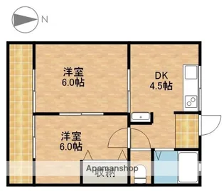 曳馬グリーンハイツB【203号室】の間取り