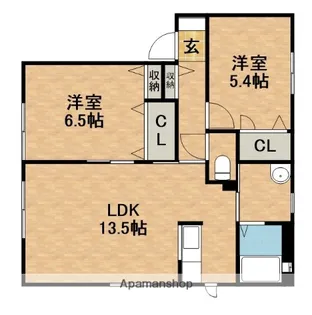 若葉小路3【101号室】の間取り