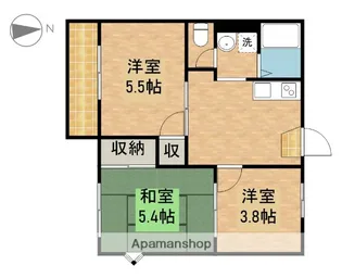 テラス南平台B【2階】の間取り
