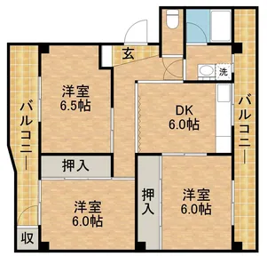 田内マンション【501号室】の間取り