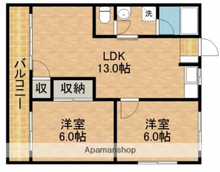 コーポいぬづか【2階】の間取り