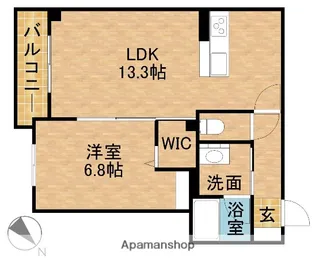 シャーメゾン仁王門通【4階】の間取り