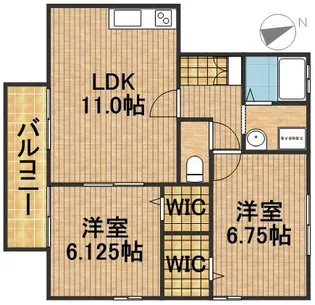メゾンはなみずきB【201号室】の間取り