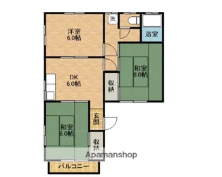 和アパート【2階】の間取り